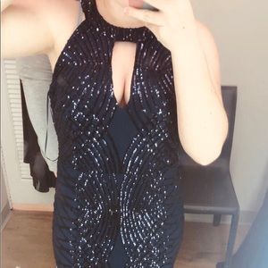 QUIZ navy blue prom dress